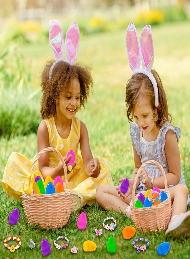 Vellibring 12 Pack Prefilled Easter Eggs with 24pcs Bracelets Rings Easter Basket Stuffers Egg Fillers for Girls Party Favors Kids Toddler Easter Presents - Image 4